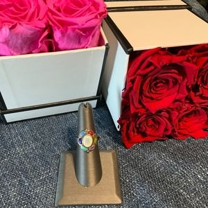 Beautiful 925 silver vintage ring with semi precious stones